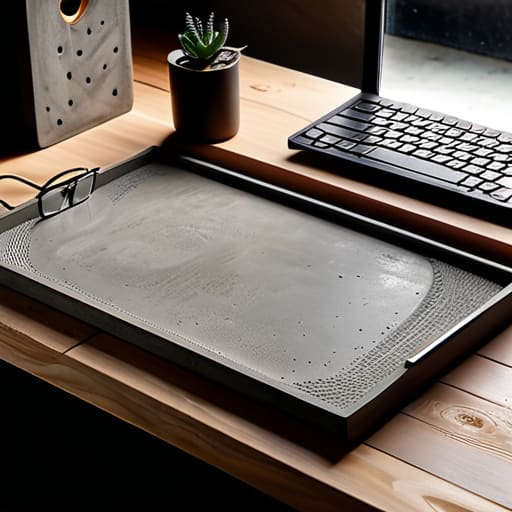 Handmade concrete minimalist desk trays.