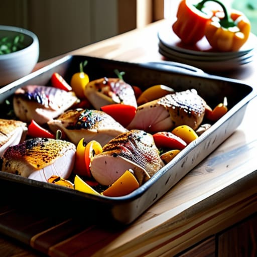 Chicken, peppers, and The Sheet Pan Staple.